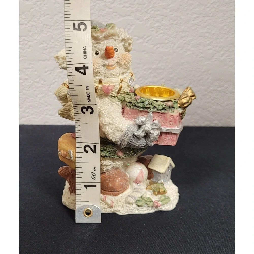 Cornerstone Creations Christmas Snowman Candle Holder Figurine Christmas Decor